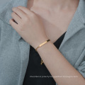 Adjustable Customize Jewelry Gold Plated Engravable Stainless Steel Blank Bar Bracelet